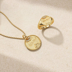 Personalized Highs And Lows Gold Coin Necklace