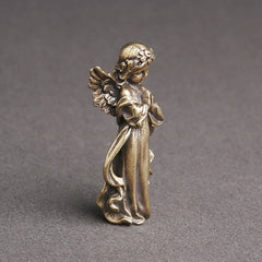Retro Style Brass Stereoscopic Bronze Guardian Angel Desktop Decorations Ornament