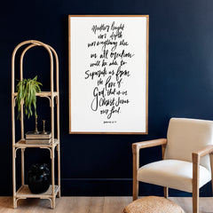 Neither Height Nor Depth Hand Lettered | Framed Wooden Art