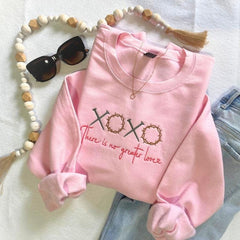 Embroidered XOXO There Is No Greater Love Sweatshirt