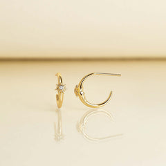 Promised Land Celestial Harmony Half Hoop Stud Earrings
