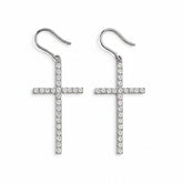 Sterling Silver Moissanite Radiance Cross Drop Earrings