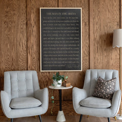 Man In The Arena | Framed Wooden Art