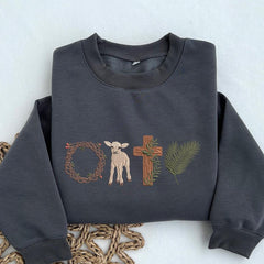 Embroidered He Is Risen Sweatshirt