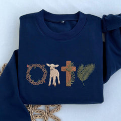 Embroidered He Is Risen Sweatshirt