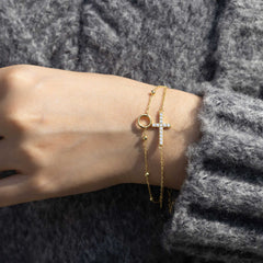 Gold Layered Cross Bracelet