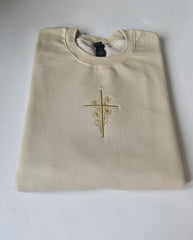 Cross Embroidered Unisex Sweatshirt
