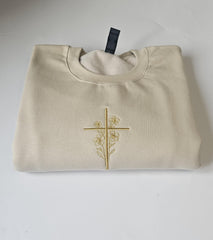 Cross Embroidered Unisex Sweatshirt