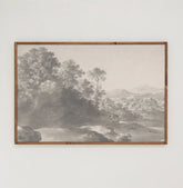 Black and White Landscape | Framed Wooden Art - Horizontal