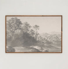 Black and White Landscape | Framed Wooden Art - Horizontal