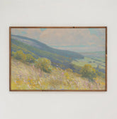 Sunny Hillside | Framed Wooden Art - Horizontal