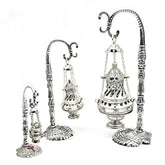 Alloy Incense Burner Ornament Stand with Hanging Censer for Home, Office & Religious Decor