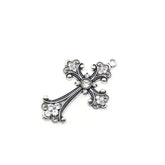 Vintage Rhinestone Cross Pendant – Crystal Crucifix DIY Jewelry Charm