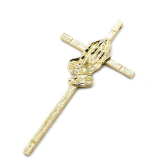 Gold Electroplated Cross Pendant – Metal Crucifix DIY Jewelry Charm