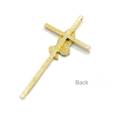 Gold Electroplated Cross Pendant – Metal Crucifix DIY Jewelry Charm
