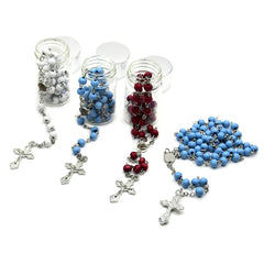 Scented Wooden Rosary Beads – Cross Necklace with Glass Bottle