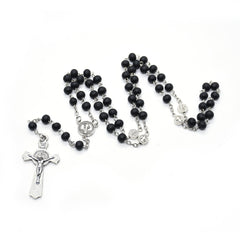 Black Wooden Rosary Necklace – St. Benedict Cross