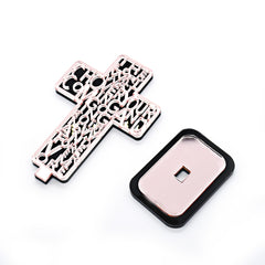 Acrylic Cross Ornament Stand with Scripture for Home, Office & Religious Decor