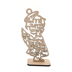 Wooden Angel Ornament Stand with Scripture for Home, Office & Religious Decor