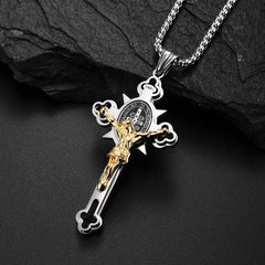 St. Benedict Symbol Crucifix Exorcism Necklace