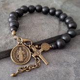Ebony Beads St. Benedict the Blessed Protection Bracelet