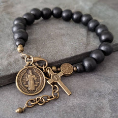 Ebony Beads St. Benedict the Blessed Protection Bracelet
