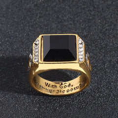 Christian Faith Two Tone Plated Cross Ring - With God All Things Are Possible
