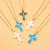 Minimalist Style Crucifixion Coppering Pendant Necklace