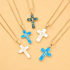 Minimalist Style Crucifixion Coppering Pendant Necklace