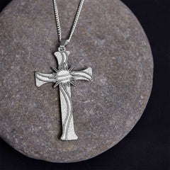 Classic Retro Style Jesus Cross Crucifix Alloy Pendant Necklace