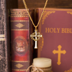 Cross Pendant Necklace with Crown of Thorns & Philippians 4:13