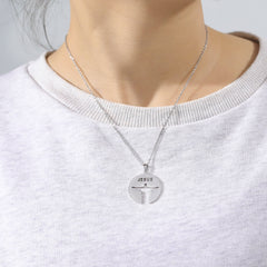 Round Jesus Pendant Necklace