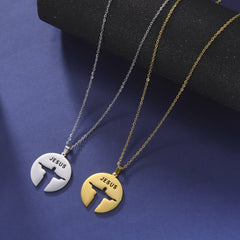 Round Jesus Pendant Necklace