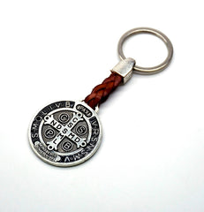 Holy Trinity Leather Keychain – Religious Metal Keyring Souvenir Gift