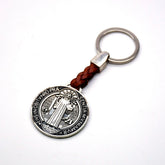 Holy Trinity Leather Keychain – Religious Metal Keyring Souvenir Gift