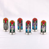 6pcs/set Church Stained Glass Style Saint Icon Divine Grace Statue Dekstop Ornament