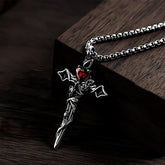 999 Sterling Silver 2colors Thorn Rose Crucifix Necklace: A Fusion of Gothic Elegance and Dark Romance