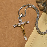 3color Crucifix Pendant Necklace: Divine Amulet of Faith