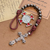 All-Place Portable Paracord Pocket Rosary with Crucifix & St. Benedict: Faith for Every Spot