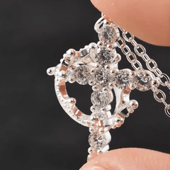 Modern Crowned in Faith Cross Necklace, Earrings