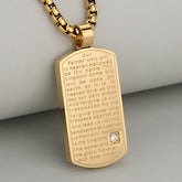 Three Color Lord's Prayer Rectangular Necklace Expressing Faith and Hope