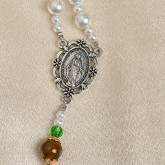 Floral Grace Our Lady Rosary with Pink & Purple Beads Accents