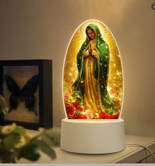 Serene Virgin Mary Night Light in Oval Design for Quiet Devotion