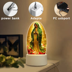 Serene Virgin Mary Night Light in Oval Design for Quiet Devotion