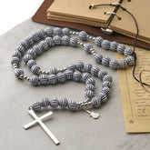 Victory in Christ Volleyball Prayer Rosary with Guitar Charm: A Melody of Prayer