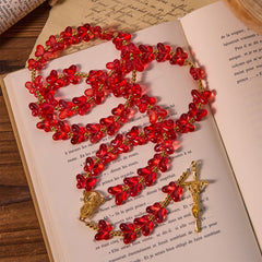 Our Lady's Grace with Blessed Red Butterfly Prayer Beads Animal Rosary