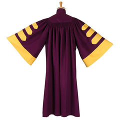 Majestic Burgundy Clergy Robe with Gold-Panel Front and Sleeve Bars