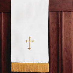 Complete Church Parament Set: Table Runner, Lectern Scarf & Bible Marker in Red and White