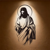 Jesus with Halo Silhouette Metal Wall Decor for Faithful Home
