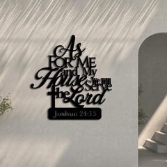 Joshua 24:15 Bible Verse Metal Wall Decor: As for Me and My House